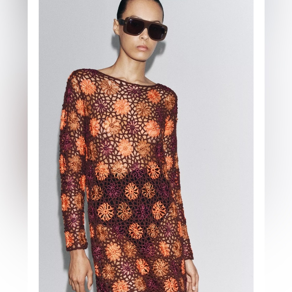 Zara Crochet Knit Mini Dress - Picture 11 of 14